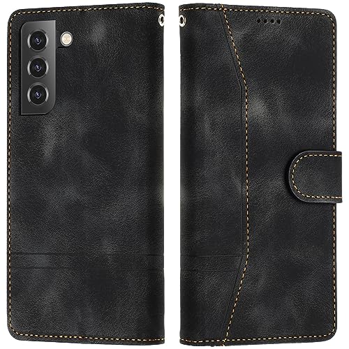 LiLuLa Kompatibel mit Samsung Galaxy S21 FE Hülle, Handyhülle Samsung S21 FE, Galaxy S21 FE Hülle Klappbar Leder Flip Wallet Case Schutzhülle Klapphülle für Samsung S21 FE Hülle Holster (Schwarz) von LiLuLa