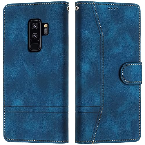 LiLuLa Kompatibel mit Samsung Galaxy S9 Plus Hülle, Handyhülle Samsung S9 Plus, Galaxy S9 Plus Hülle Klappbar Leder Flip Wallet Case Schutzhülle Klapphülle für Samsung S9 Plus Hülle Holster (Blau) von LiLuLa