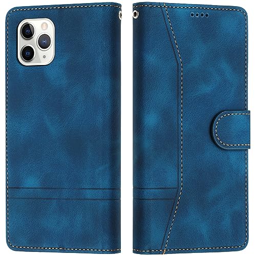 LiLuLa Kompatibel mit iPhone 11 Pro Hülle, Handyhülle iPhone 11 Pro Hülle (5,8 Zoll), Klappbar PU Leder Flip Wallet Magnet Case Cover Schutzhülle Stoßfeste Klapphülle Hüllen Holster (Blau) von LiLuLa