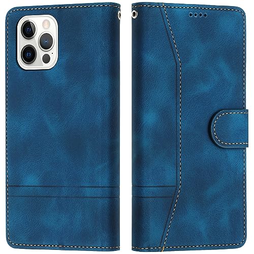 LiLuLa Kompatibel mit iPhone 12 Mini Hülle, Handyhülle iPhone 12 Mini Hülle (5,4 Zoll), Klappbar PU Leder Flip Wallet Magnet Case Cover Schutzhülle Stoßfeste Klapphülle Hüllen Holster (Blau) von LiLuLa