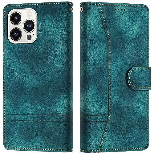 LiLuLa Kompatibel mit iPhone 15 Pro Max Hülle, Handyhülle iPhone 15 Pro Max Hülle, Klappbar PU Leder Flip Wallet Case Cover Schutzhülle Stoßfeste Klapphülle iPhone 15 Pro Max Hüllen Holster (Grün) von LiLuLa