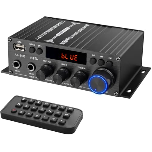 LiNKFOR AK-390 Mini Bluetooth Verstärker, 2.0 Channel Audio Hi-Fi Stereo Endstufe 5.0 Receiver Speaker Amp mit 12V 5A Stromversorgung, HiFi Stereo Verstärker für Heimlautsprecher PC Handy TV Auto LiNKFOR AK-390 Mini Bluetooth Verstärker, 2.0 Channel Audio Hi-Fi Stereo Endstufe 5.0 Receiver Speaker Amp mit 12V 5A Stromversorgung, HiFi Stereo Verstärker für Heimlautsprecher PC Handy TV Auto von LiNKFOR