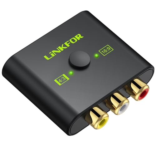LiNKFOR Cinch auf HDMI Konverter, AV zu HDMI Adapter, 1080P Composite CVBS AV zu HDMI Video Audio Adapter für Wii/PS1/PS2/N64/Xbox/DVD/VCR, Unterstützt PAL/NTSC von LiNKFOR
