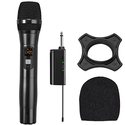 LiNKFOR Drahtloses Mikrofon UHF Wireless Dual Handheld Dynamic Mic System mit wiederaufladbarem Empfänger, für Karaoke-Maschinen, DJ, Gesang, Kirche, Hochzeiten, Lautsprecher, Verstärker, PA-Systeme von LiNKFOR