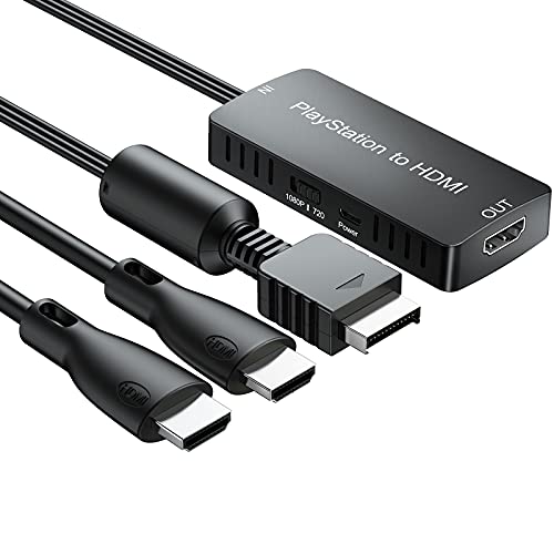 LiNKFOR PS zu HDMI Konverter Adapter mit HDMI Kabel und zertifiziertem Netzadapter HD Link Kabel für PS1 PS2 PS3 verlustfreie Übertragung kompatibel mit PS1/2/3 zu HDMI von LiNKFOR