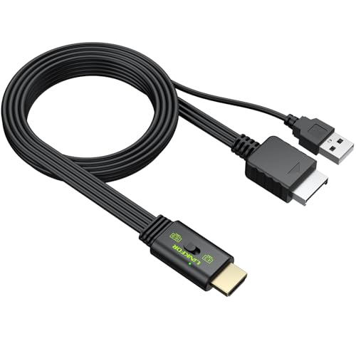 LiNKFOR PS1/PS2 HDMI Adapter, 1080P/720P, Plug-and-Play, 4:3/16:9 Umschalter, USB Powered, Kompatibel mit PS2, PS1, SNES, Inklusive HDMI Kabel für TV und Monitor LiNKFOR PS1/PS2 HDMI Adapter, 1080P/720P, Plug-and-Play, 4:3/16:9 Umschalter, USB Powered, Kompatibel mit PS2, PS1, SNES, Inklusive HDMI Kabel für TV und Monitor von LiNKFOR