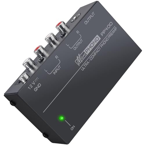 LiNKFOR Vorverstärker Phono-Vorverstärker für Plattenspieler Audiophiler Hochkompakt Phono mit Niveau Kontrollen RCA-Eingang & Ausgabe Schnittstellen von LiNKFOR