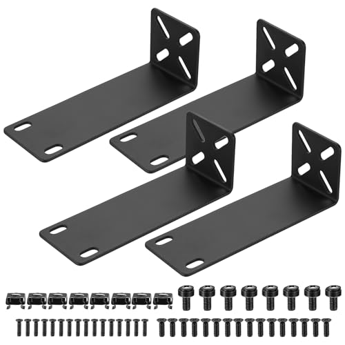 Rack Mount Kit, verstellbare 14-30mm Rack Halterung, 19 Zoll Switch Halterung, Rack Ohren kompatibel mit Netgear TRENDnet Cisco D-Link HP, Befestigung von 7,9 Zoll Breiten bis 19 Zoll Geräten (143mm) Rack Mount Kit, verstellbare 14-30mm Rack Halterung, 19 Zoll Switch Halterung, Rack Ohren kompatibel mit Netgear TRENDnet Cisco D-Link HP, Befestigung von 7,9 Zoll Breiten bis 19 Zoll Geräten (143mm) von LiYiJiKeJi