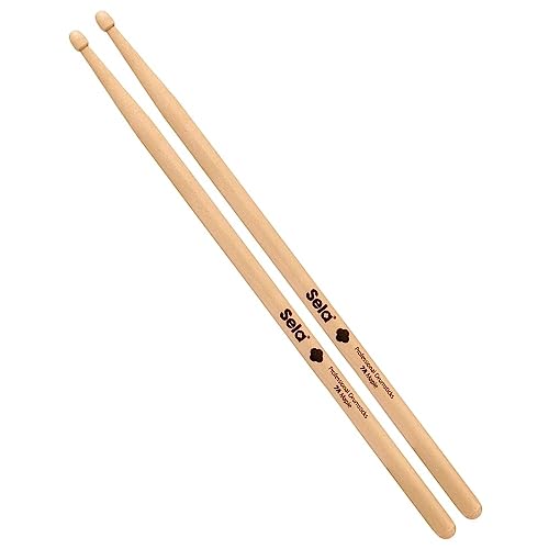 Sela Professional Maple 7A Drumsticks - ideal für sanften Rock - Schlagzeug-Sticks für Fortgeschrittene - 6 Paar Wooden-Sticks - Schlagzeug-Zubehör aus Ahornholz - Eichel-Kopf-Form von Liakai