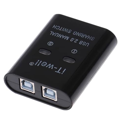 USB-Drucker-Freigabe-Gerät, 2 in 1 Out-Druckerfreigabegerät, 2 - Port Manual KVM Switch Splitter Hub-Konverter von Liakai