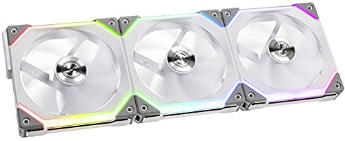 Lian Li 12UF3W UF-SL120-3W DIY Lüfter-Set für Desktop, 122,8 x 122,4 x 25 cm, 31,2 cm, 3.6 Watt, 12 V DC, 1900 U/min, 31 dB, 58,54 CFM, 3-polig Anschluss, Luftkühlung von Lian Li