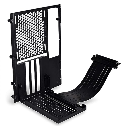 Lian Li O11D-1X-3 Mini PCIe Riser Card + PCI-Slot-Blende für Vertical GPU Mount - 20 cm PCIe Kabel GPU Riser - Kompatibilität O11 Dynamic Mini - PCIe 3.0 Riser Schwarz von Lian Li