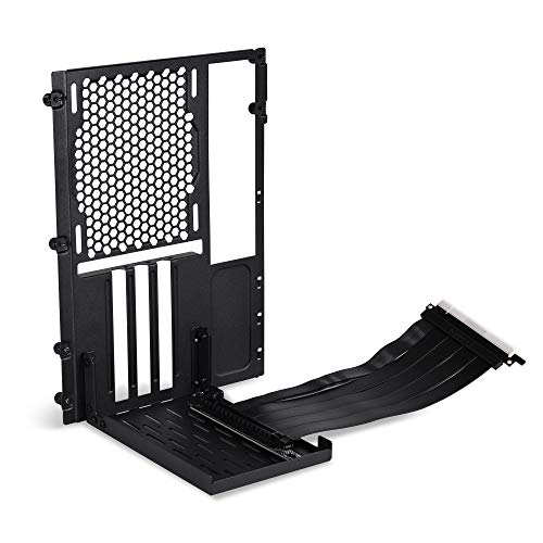 Lian Li O11D-1X-4 Mini PCIe Riser Card + PCI-Slot-Blende für Vertical GPU Mount - 20 cm PCIe Kabel GPU Riser - Kompatibilität mit Lian Li O11 Dynamic Mini - PCIe 4.0 Riser Schwarz von Lian Li