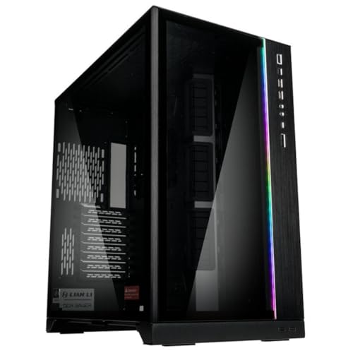 Lian Li O11Dynamic XL (ROG Certified) E-ATX Dual Chamber Desktop Gehäuse Midi-Tower, Gaming PC Gehäuse mit Seitenteil und Front aus Tempered Glass, Vertikale Grafikkartenmontage, 285 x 513 x 471 mm von Lian Li