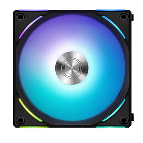 Lian Li PC Lüfter 120mm “AL120 V2” - Lüfter PC für optimale Kühlung - RGB Lüfter 120mm - 120mm Lüfter RGB - PC-Kühlung & Lüfter - Gehäuselüfter 120mm - Schwarz von Lian Li