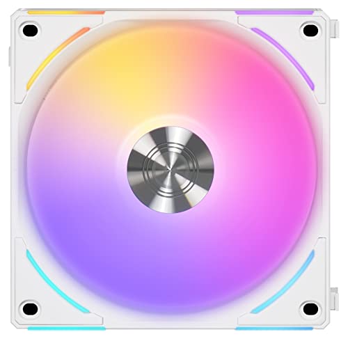 Lian Li PC Lüfter 120mm “AL120 V2” - Lüfter PC für optimale Kühlung - RGB Lüfter 120mm - 120mm Lüfter RGB - PC-Kühlung & Lüfter - Gehäuselüfter 120mm - Weiß von Lian Li