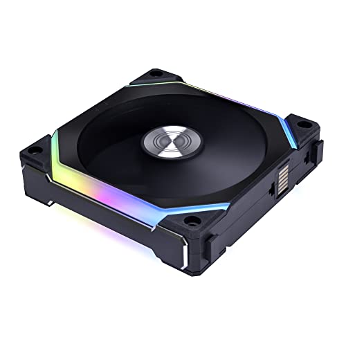 Lian Li PC Lüfter 120mm UNI FAN SL120 V2 RGB PWM - PC Fan - L-Connect 3-Software - 32 RGB-LEDs - Gehäuse Lüfter - RGB Lüfter 120mm - Gehäuselüfter 120mm - Lüfter PC - PC Lüfter RGB - Schwarz von Lian Li