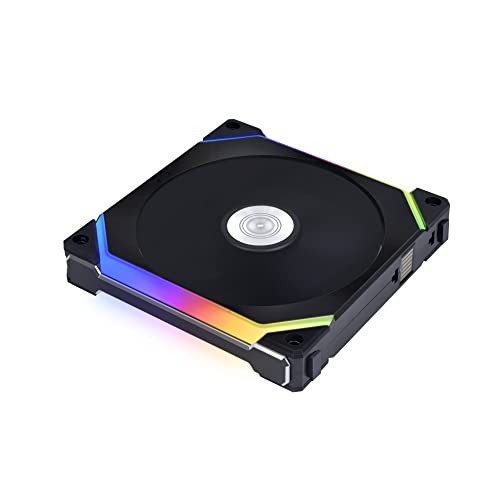 Lian Li PC Lüfter 140mm UNI FAN SL140 V2 RGB PWM - PC Fan - L-Connect 3-Software - 32 RGB-LEDs - Gehäuse Lüfter - RGB Lüfter 140mm - Gehäuselüfter 140mm - Lüfter PC - PC Lüfter RGB - Schwarz von Lian Li