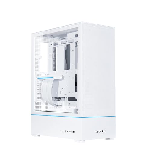 Lian Li SUP-01W PC-Gehäuse, Triple Cooling Chamber Design, 400mm GPU-Freiraum, unterstützt Radiatoren bis zu 360mm, DREI vorinstallierte 120mm Lüfter, Stahl, gehärtetes Glas, Weiß von Lian Li