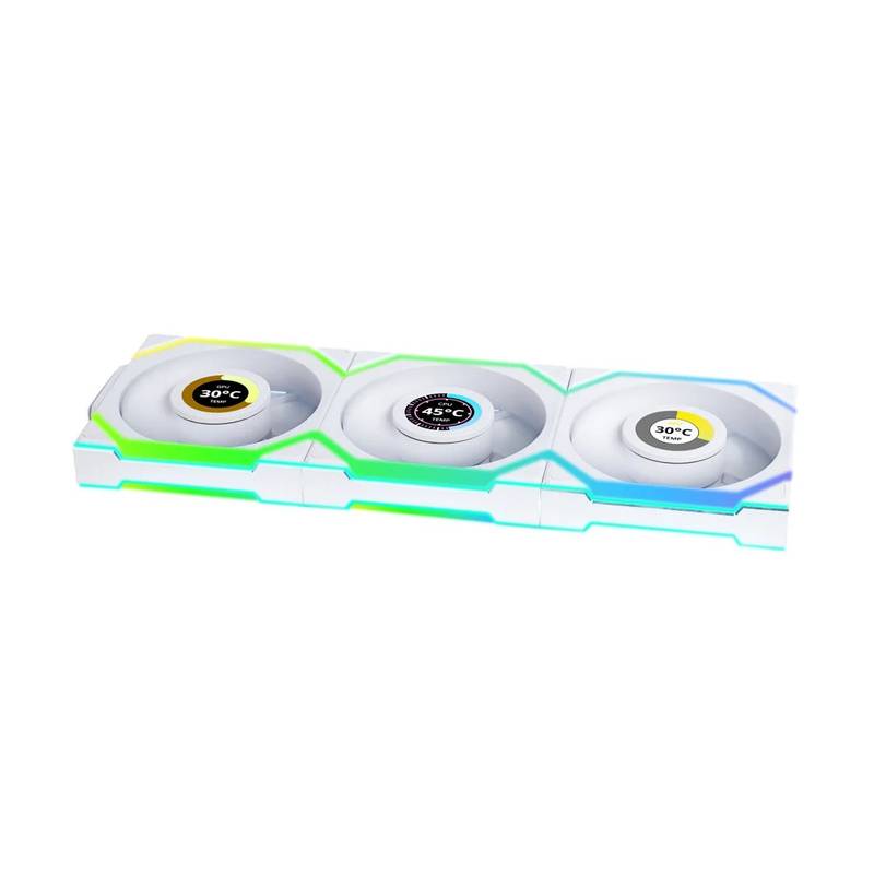 Lian Li UNI FAN SL Wireless LCD 120 ARGB Reverse Blade White 3er-Pack | Gehäuselüfter von Lian Li