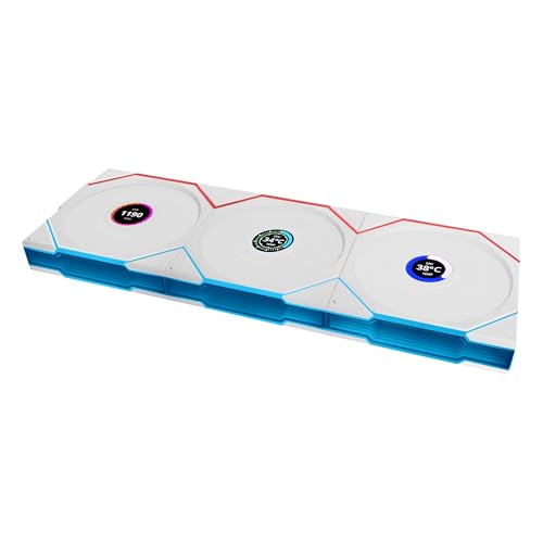 Lian Li UNI FAN TL Wireless LCD PC Lüfter 120mm RGB – 3er Pack Gaming PC Lüfter Weiß | PWM Lüfter - 26 ARGB LEDs - bis 1.900 U/min - Stecksystem - hoher Airflow - Vibrationsarm - Leise von Lian Li
