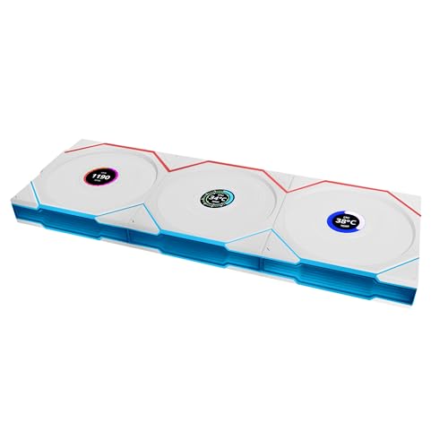 Lian Li UNI FAN TL Wireless LCD PC Lüfter 120mm RGB – 3er Pack Reverse Blade Gaming PC Lüfter Weiß | PWM Lüfter - 26 ARGB LEDs - bis 1.900 U/min - Stecksystem - hoher Airflow - Vibrationsarm - Leise von Lian Li