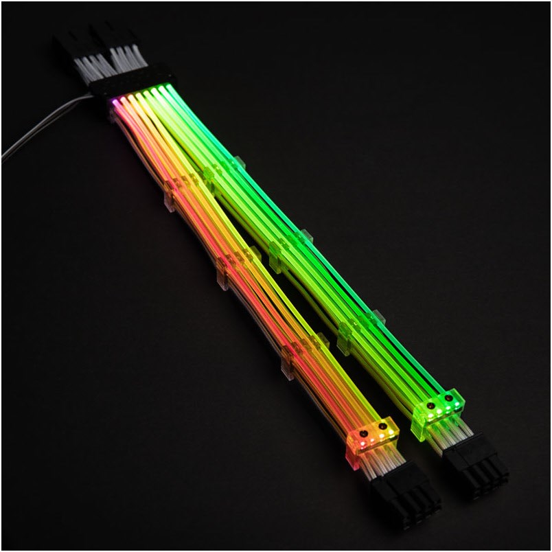 Strimer 8-Pin RGB PCIe Stromkabel weiß/schwarz von Lian Li