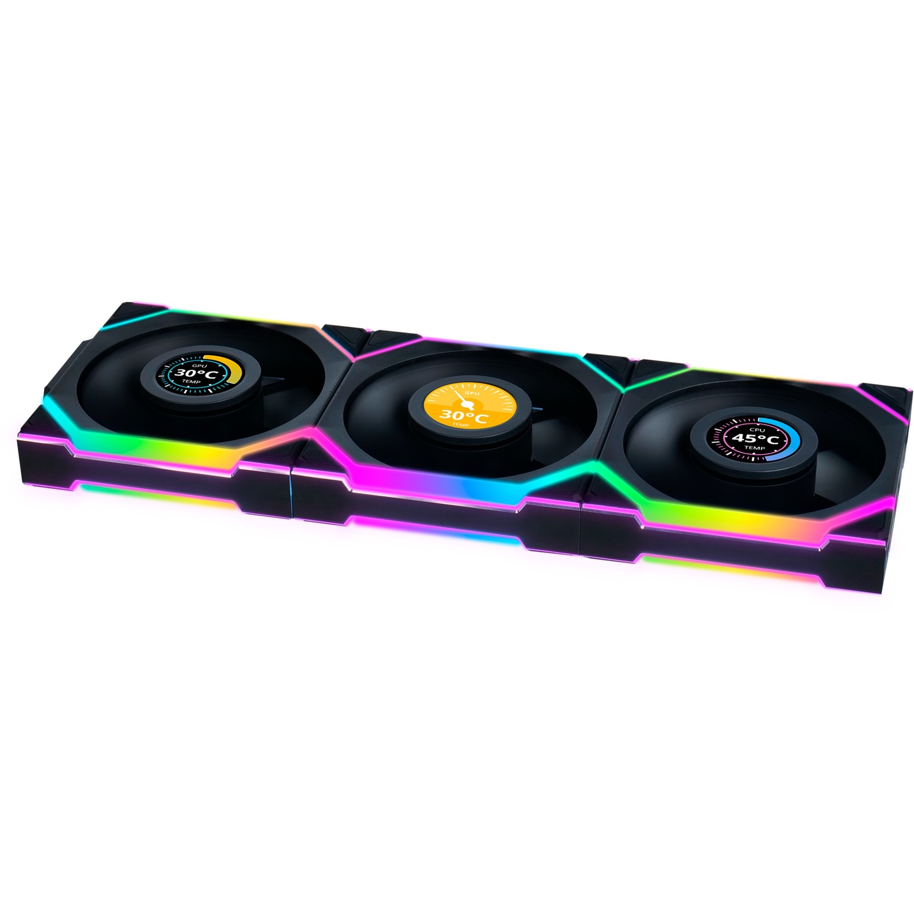 UNI FAN SL120 LCD Wireless Reverse 3er-Pack inkl. Controller, Gehäuselüfter UNI FAN SL120 LCD Wireless Reverse 3er-Pack inkl. Controller, Gehäuselüfter von Lian Li