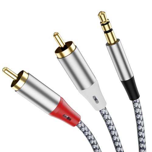 3.5mm auf 2 RCA Stereo Adapterkabel, 3.5mm auf 2 RCA Audiokabel,Geeignet für Fernseher, Computer, Mobiltelefone, MP3-Player, Lautsprecher, Autoradios, Tablets, Verstärker, Lautsprecher, etc. von Liaoan Weiyu