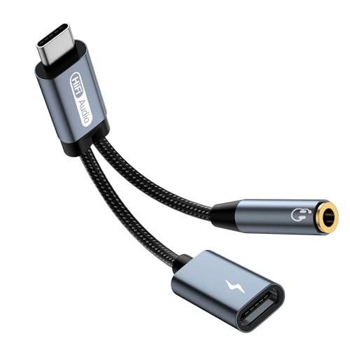 Liaoan Weiyu USB C auf 3,5mm Kopfhörer und Ladegerät Adapter, passend für Phone 15 Pro Max Plus, S21 S22 S23 S24 Ultra, 2-in-1 USB C auf 3,5mm Buchse und USB C Ladeschnittstelle zum schnellen Laden Liaoan Weiyu USB C auf 3,5mm Kopfhörer und Ladegerät Adapter, passend für Phone 15 Pro Max Plus, S21 S22 S23 S24 Ultra, 2-in-1 USB C auf 3,5mm Buchse und USB C Ladeschnittstelle zum schnellen Laden von Liaoan Weiyu