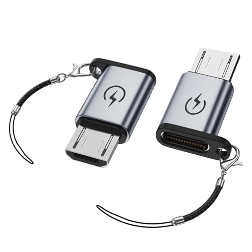 Liaoan USB C auf Micro USB Adapter, 2-Pack Unterstützung 18W Schnellladung, geeignet für USB C Buchse auf Micro Stecker Adapter, Nicht geeignet für Kopfhörer von Liaoan