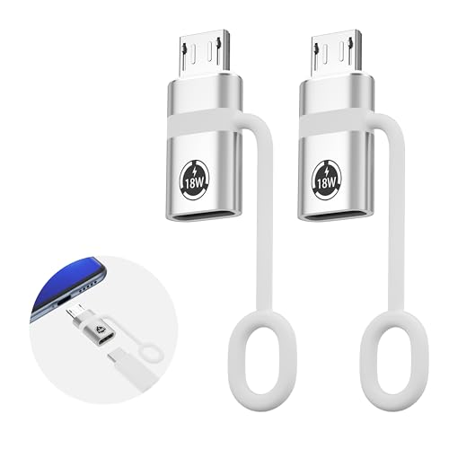 Liaoan USB C auf Micro USB Adapter, Pack von 2, unterstützt 18W Schnellladung und Datenübertragung, geeignet für USB C Buchse auf Micro Stecker Adapter, Nicht geeignet für Kopfhörer, Silber. Liaoan USB C auf Micro USB Adapter, Pack von 2, unterstützt 18W Schnellladung und Datenübertragung, geeignet für USB C Buchse auf Micro Stecker Adapter, Nicht geeignet für Kopfhörer, Silber. von Liaoan
