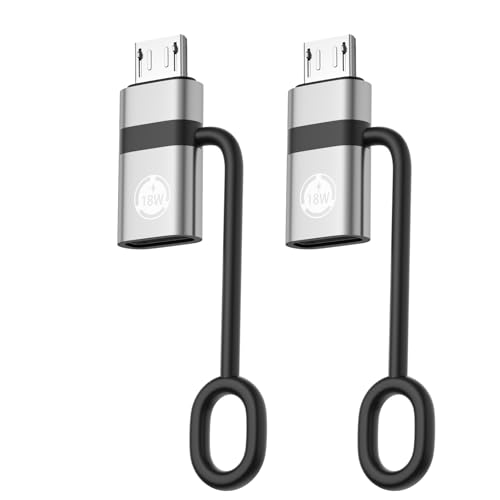 Liaoan USB C auf Micro USB Adapter, Pack von 2, unterstützt 18W Schnellladung und Datenübertragung, geeignet für USB C Buchse auf Micro Stecker Adapter, Nicht geeignet für Kopfhörer, grau. Liaoan USB C auf Micro USB Adapter, Pack von 2, unterstützt 18W Schnellladung und Datenübertragung, geeignet für USB C Buchse auf Micro Stecker Adapter, Nicht geeignet für Kopfhörer, grau. von Liaoan