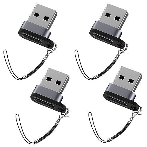 Liaoan USB C auf USB Adapter, USB Stecker auf USB Buchse Stecker, tragbare USB C Übertragung Schlüsselanhänger Adapter [Satz von 4] von Liaoan