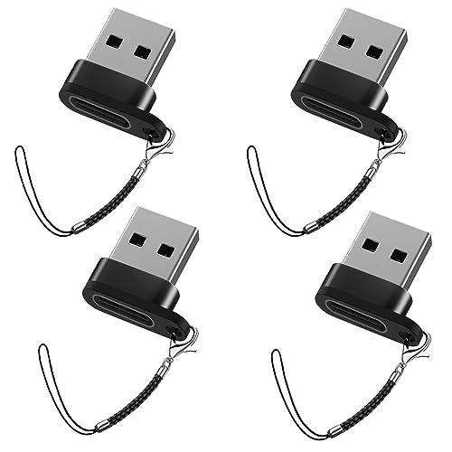 Liaoan USB C auf USB Adapter, USB Stecker auf USB C Buchse, [4-teiliger Satz], tragbarer USB C Übertragung Schlüsselanhänger Adapter von Liaoan