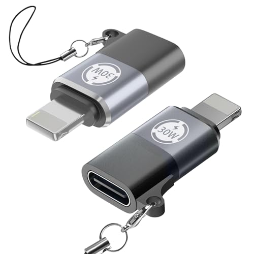 Lightning auf USB C Adapter, PD30W Schnellladeadapter, geeignet für IOS auf USB C Adapter (Set von 2), unterstützt Keine Kopfhörer von Liaoan