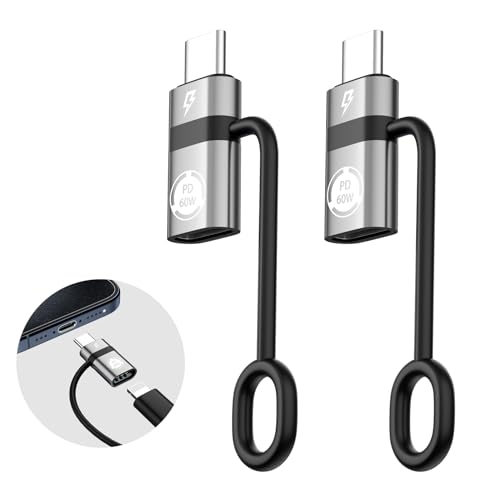 Lightning auf USB C Adapter, PD60W Schnellladung und Daten USB C Stecker auf iOS weibliche Adapter, kompatibel mit Phone 15/15 Plus/15 Pro Max, unterstützt Keine Kopfhörer- und OTG-Funktionen, grau von Liaoan