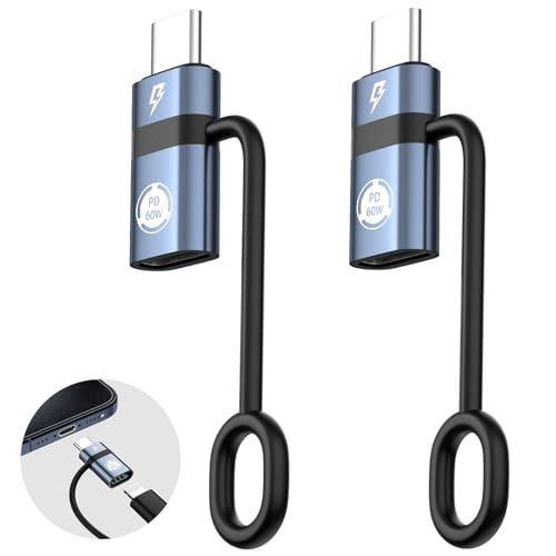 Lightning auf USB C Adapter, PD60W Schnellladung und Daten USB C Stecker auf iOS weibliche Adapter, kompatibel mit Phone 15/15 Plus/15 Pro Max, unterstützt Keine Kopfhörer- und OTG-Funktionen, grau von Liaoan