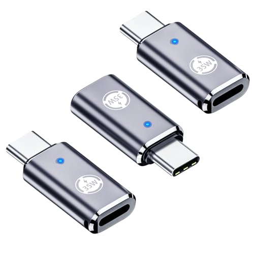 USB C auf Lightning Adapter, 35W PD Anschluss, 3-teiliges Set, kompatibel mit iPhone 15 Serie und Anderen C-Typ Geräten, Schnellladung, graues Design. Unterstützt Keine Kopfhörer- und OTG-Funktionen von Liaoan