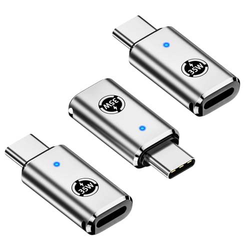 USB C-to Lightning Adapter, 35W PD Anschluss, 3-teiliges Set, kompatibel mit iPhone 15 Serie und anderen C-Typ Geräten, Schnellladung, silbernes Design. Unterstützt keine Kopfhörer- und OTG-Funktionen von Liaoan
