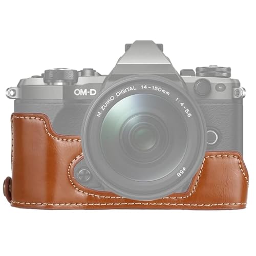 Kamera-Halbtasche 1/4 Zoll Gewinde PU Leder Kamera Half Case Base für Olympus EM5 / EM5 Mark II Kamera Zubehör Tasche von Liaoxig
