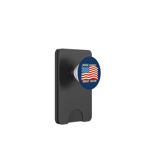 Make Sanity Great Again Politische Regierung unter amerikanischer Flagge PopSockets PopWallet für MagSafe von Liberal Democracy Politics