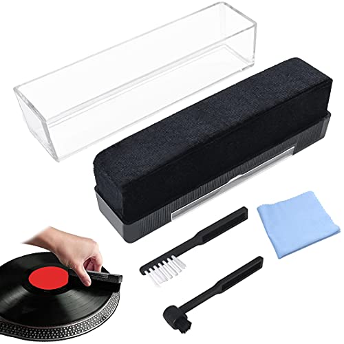 Libershine Antistatic Velvety Reinigungskissen, Soft Brush Antistatik Schallplattenbürste, Stylus Bürste mit Vinyl-Reinigungstuch-Set, Samtpolster Bürste für Vinyl Platte, Reinigungstuch von Libershine