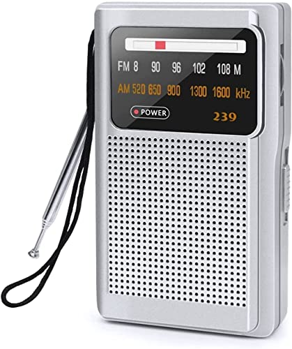 Radio Batteriebetrieben FM/AM Taschenradio mit Großartiger Empfang, Lautem Lautsprecher, Kopfhöreranschluss, Kleins Transistor Radio mit AA-Batterie Betrieben, zum Wandern und Camping von Libershine