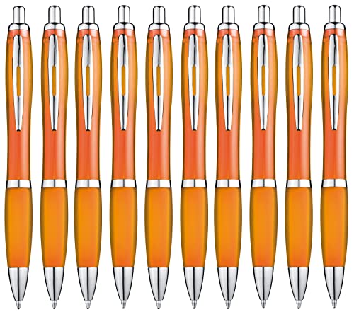 Libetui 10 Stück ergonomische Kugelschreiber orange rutschfeste Griffzone Druckkugelschreiber Orange Großraumine Blauschreibend Kulis Orange Libetui 10 Stück ergonomische Kugelschreiber orange rutschfeste Griffzone Druckkugelschreiber Orange Großraumine Blauschreibend Kulis Orange von Libetui