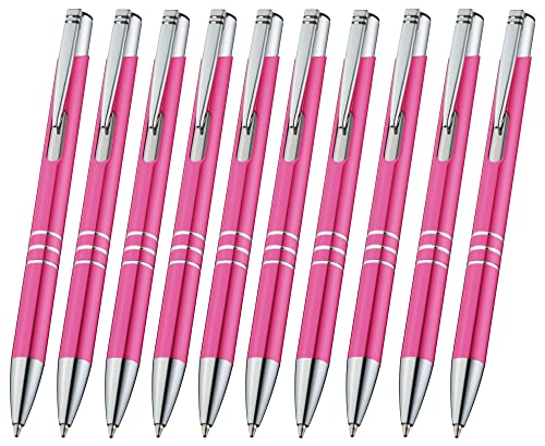 Libetui 10 Stück hochwertige Metallkugelschreiber Rosa Kugelschreiber Metall blauschreibend auswechselbare Großraummine Kulischreiber Druckkugelschreiber Pink Libetui 10 Stück hochwertige Metallkugelschreiber Rosa Kugelschreiber Metall blauschreibend auswechselbare Großraummine Kulischreiber Druckkugelschreiber Pink von Libetui