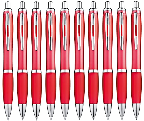 Libetui 10 ergonomische Kugelschreiber Rot rutschfeste Griffzone Großraumine Blau Kuli blauschreibend Rote Kulischreiber blaue Tinte Libetui 10 ergonomische Kugelschreiber Rot rutschfeste Griffzone Großraumine Blau Kuli blauschreibend Rote Kulischreiber blaue Tinte von Libetui