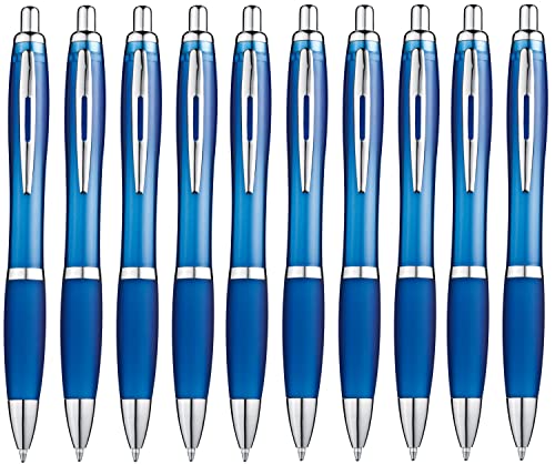 Libetui 10er Pack ergonomische Kugelschreiber Blau blauschreibend rutschfeste Griffzone Großraumine Blaue Kulis Haushalt Büro Praxis Schule Kuli Libetui 10er Pack ergonomische Kugelschreiber Blau blauschreibend rutschfeste Griffzone Großraumine Blaue Kulis Haushalt Büro Praxis Schule Kuli von Libetui