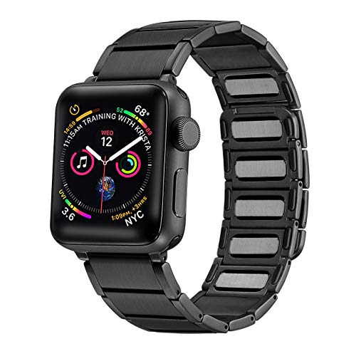 Libra Gemini Kompatibles Apple Watch Armband 49 mm 45 mm 44 mm 42 mm, Edelstahl iWatch Band Magnetschnalle für Apple Watch Serie 8/7/6/5/4/3/2/1/Ultra/SE (schwarz) von Libra Gemini