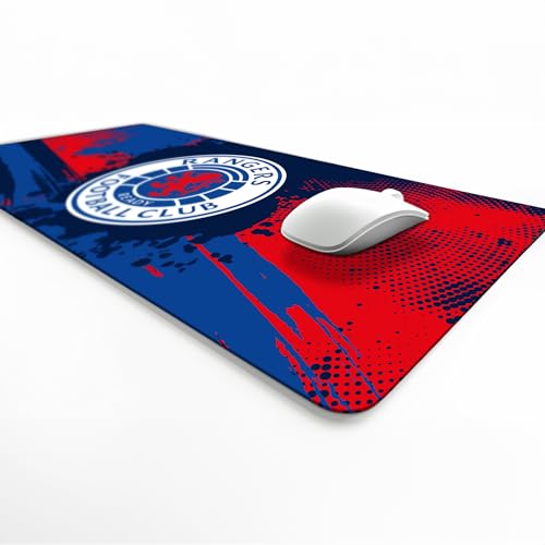 Licensed Décor Rangers Football Club – Vinyl-Schreibtischunterlage – farbiges Wappen auf strukturiertem Hintergrund – 35 x 60 cm von Licensed Décor
